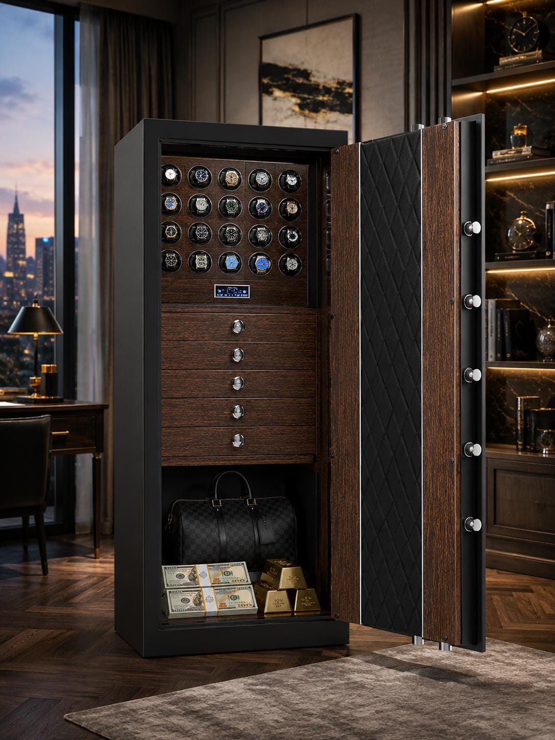 Etsy: Anti-Theft Steel Watch Winder Safe: 20-Piece with Jewelry Drawers — image 3