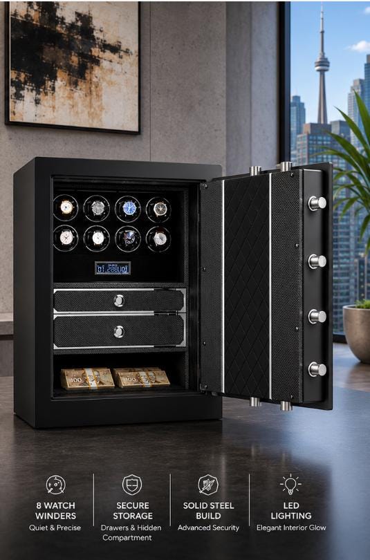 ZOSS Titan 8 LCD watch winder safe, view 7