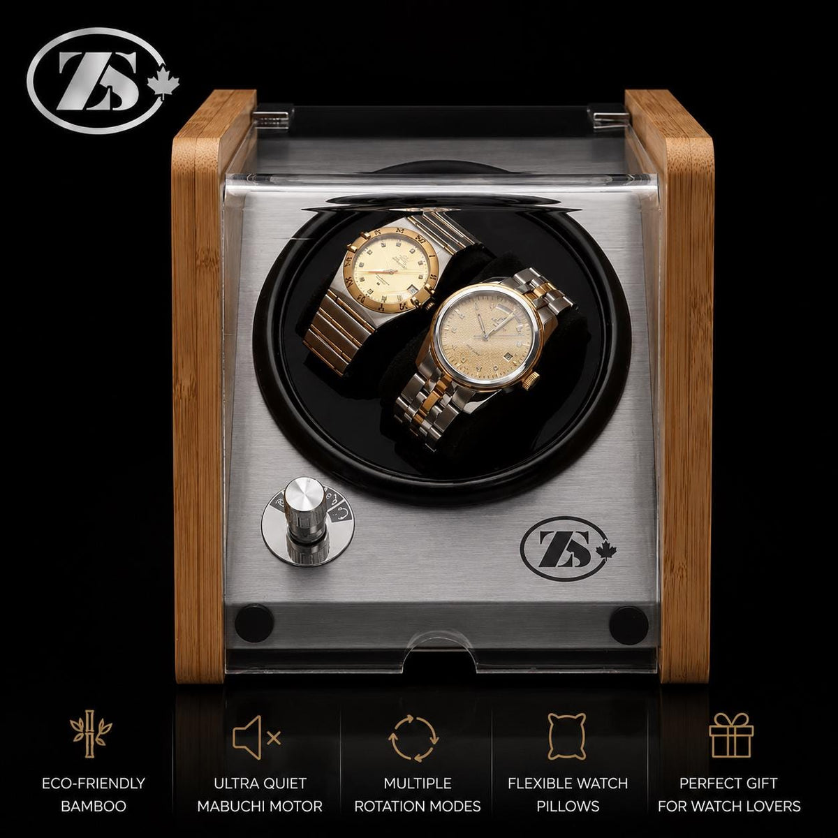 ZOSS Bamboo 2 double watch winder, view 5