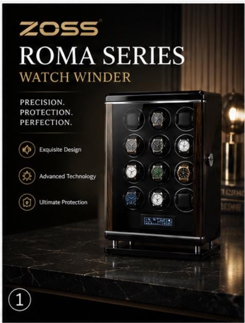 ZOSS Roma biometric watch winder, view 2