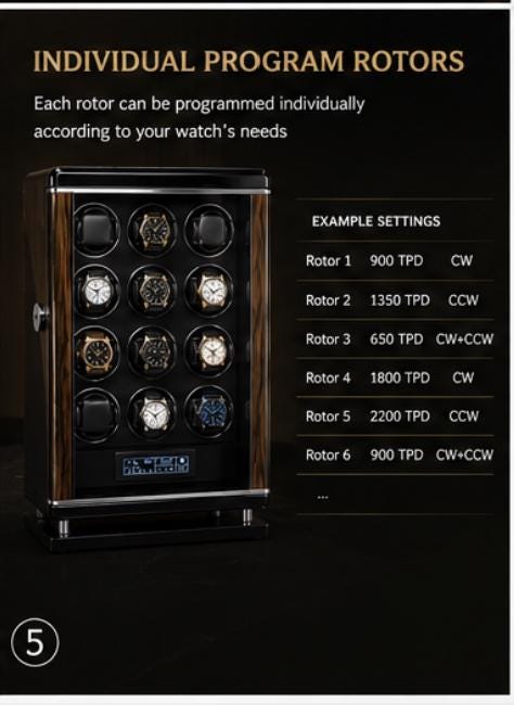 ZOSS Roma biometric watch winder, view 5