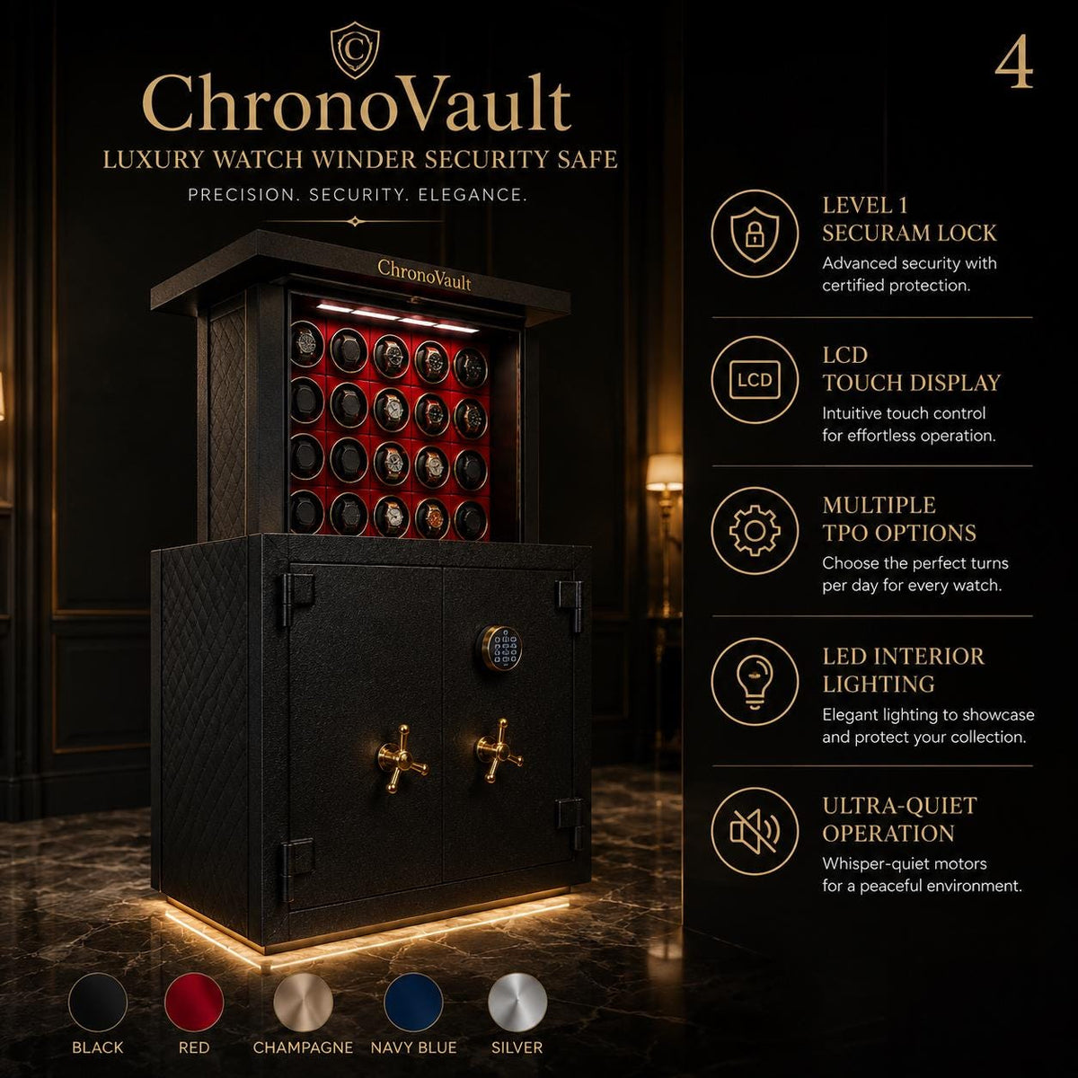 Etsy: ChronoVault Luxury Watch Winder Security Safe — image 4