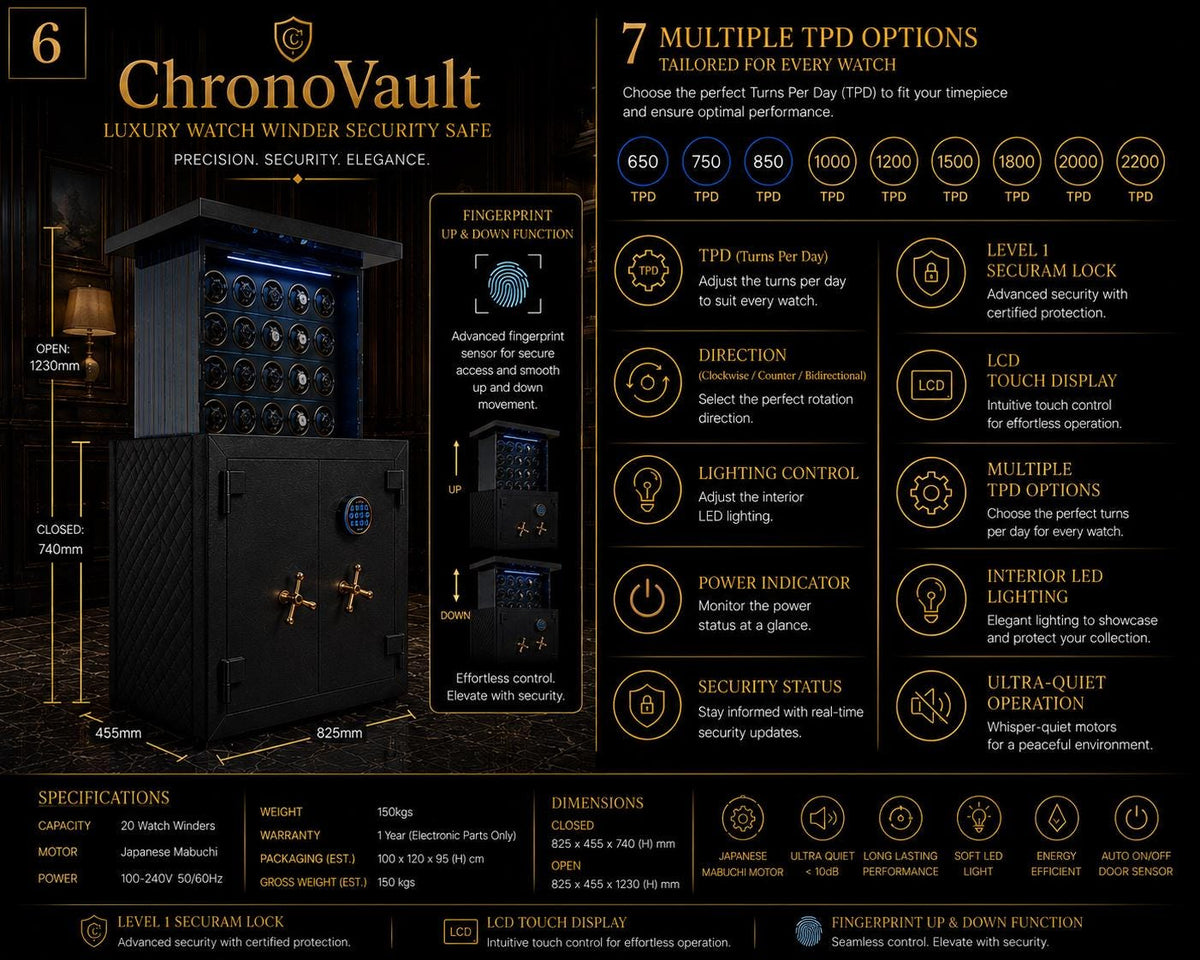 Etsy: ChronoVault Luxury Watch Winder Security Safe — image 6