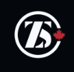Zoss circular white monogram with red maple leaf on black