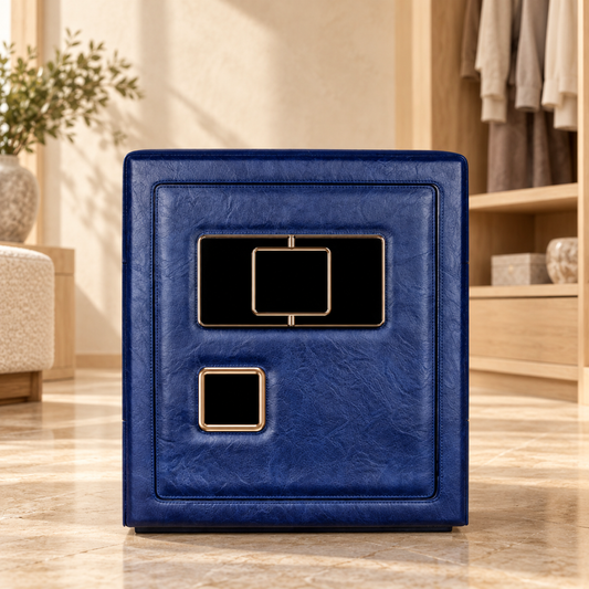 ZOSS leather safe 6 blue with interior background