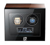 zoss Aura Series Watch Winder for 2 Automatic Watch with Quiet Japanese Motors, Wood Grain Shell, Built-in LED, LCD Touchscreen and Remote