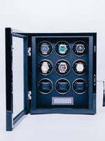 20% off Zoss Aura Series Watch Winder for 9 Automatic Watch with Quiet Japanese Motors, Wood Grain Shell, Built-in LED, LCD Touchscreen and Remote
